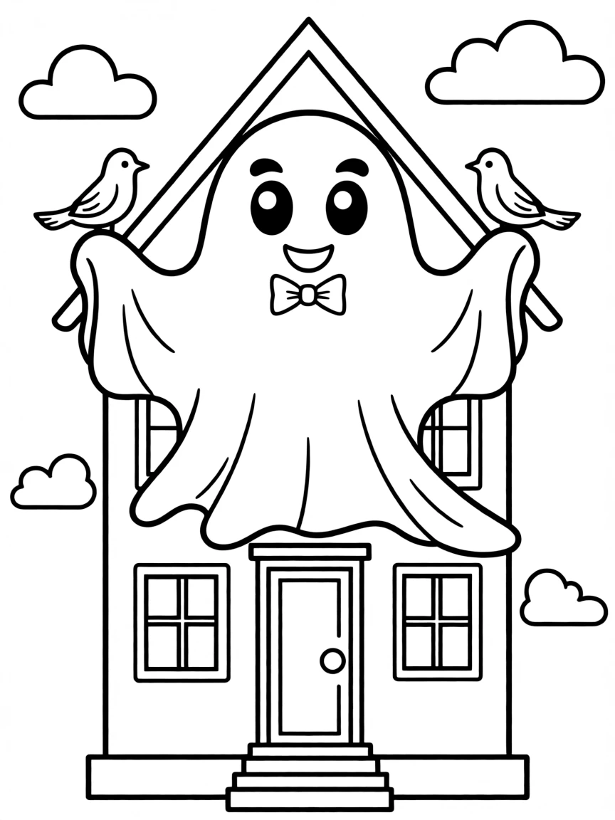 A ghost whose form mimics nearby architecture