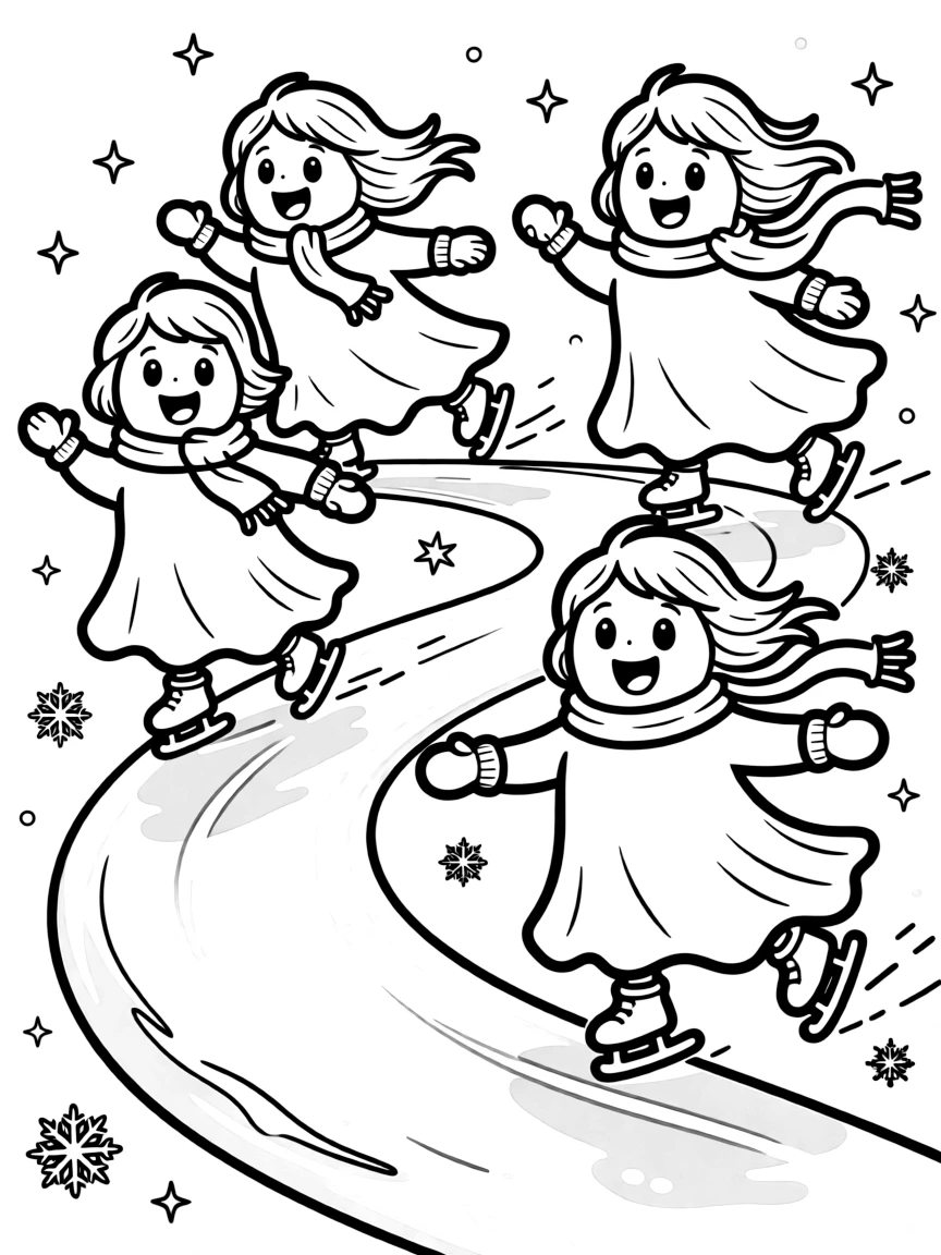 Ghosts ice skating on a frozen moonbeam