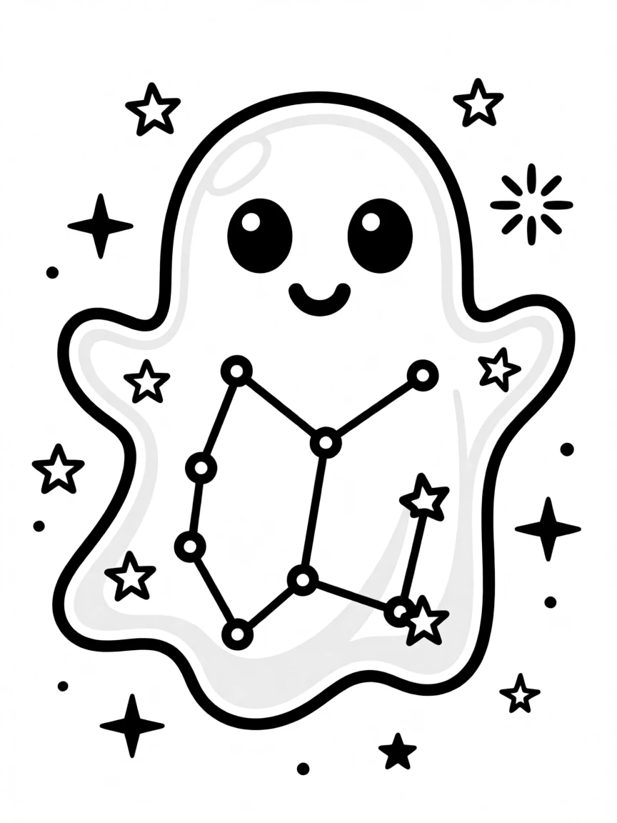 A ghost whose body reveals star constellations