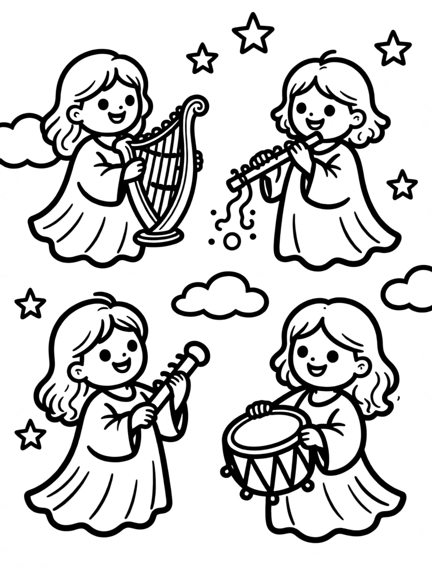 Ghosts playing instruments made of moonlight