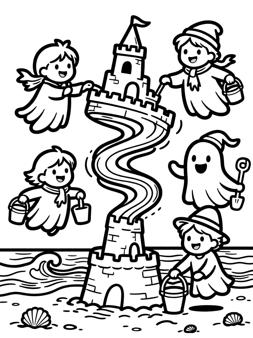 Ghosts building sandcastles that defy gravity