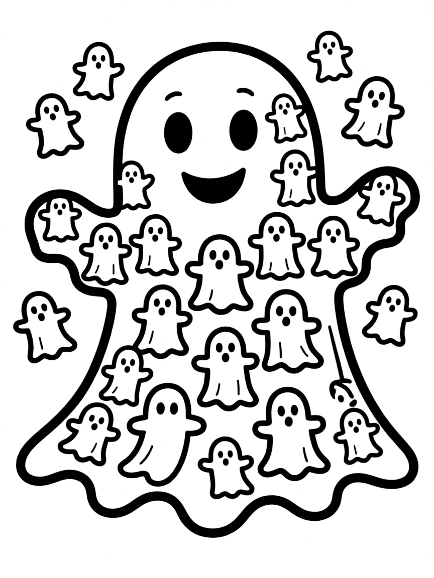 A ghost whose form is composed of tiny ghosts