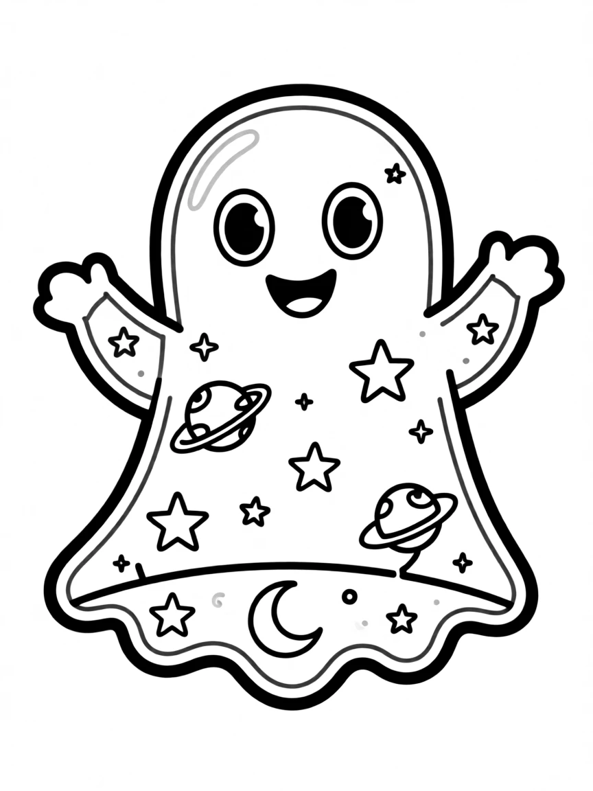 A ghost whose body contains a miniature cosmos