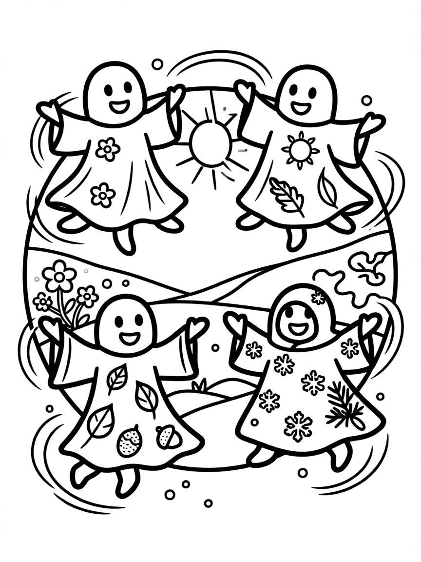 Ghost dancers performing for the changing seasons
