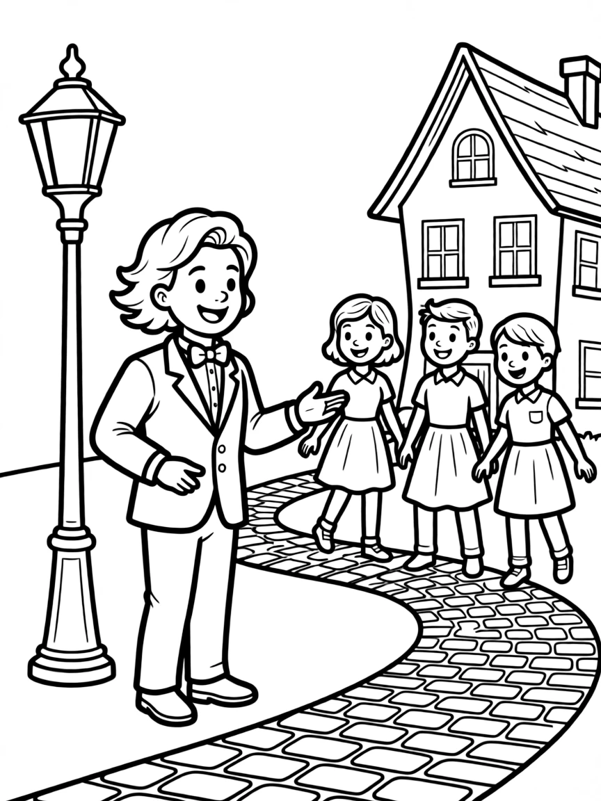 A ghost tour guide showing newly arrived spirits around