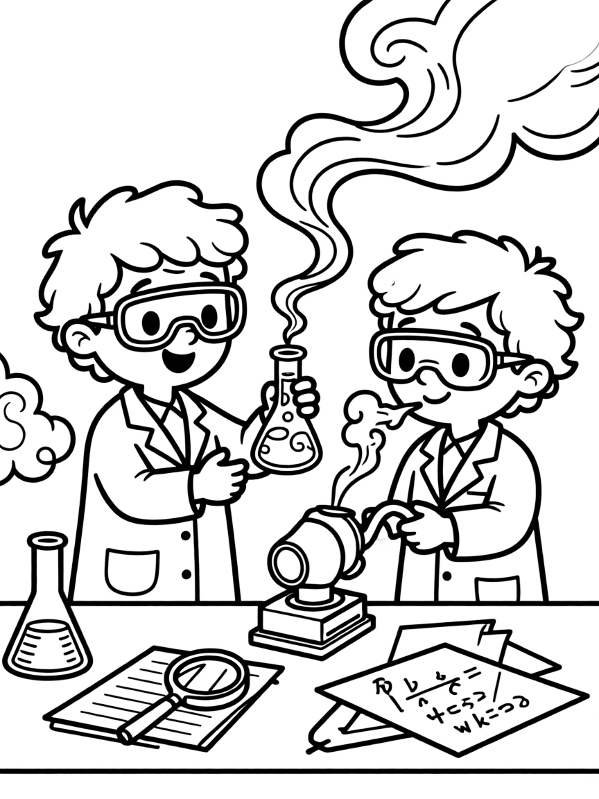 Ghost scientists experimenting with the properties of fog