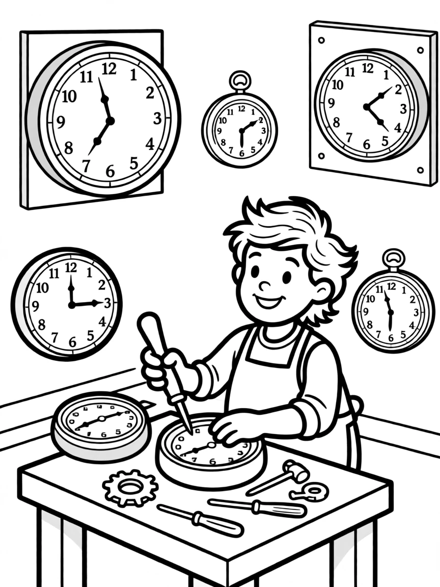 A ghost clock-maker fixing timepieces that count backwards