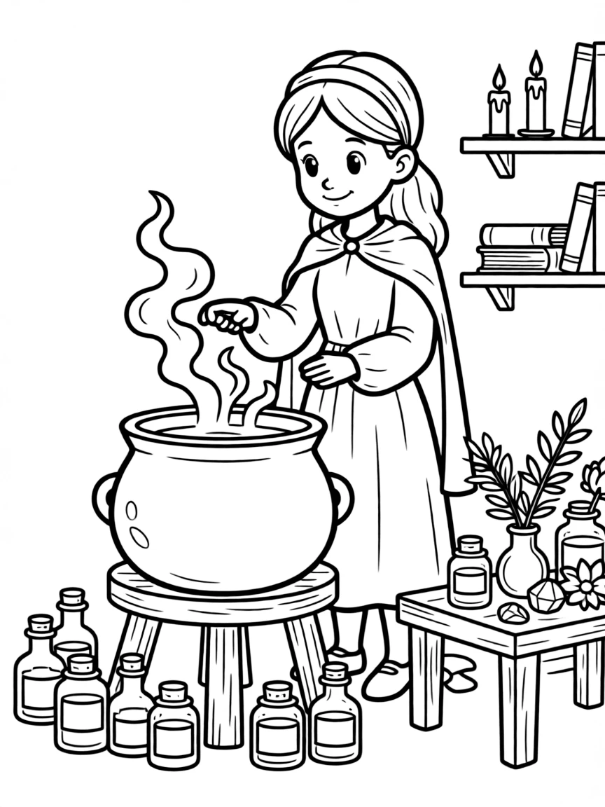 A witch brewing potions for ailments of the spirit