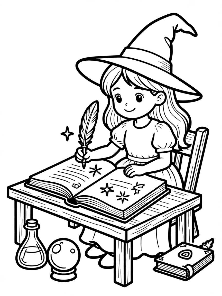 A witch keeping a journal of magical discoveries