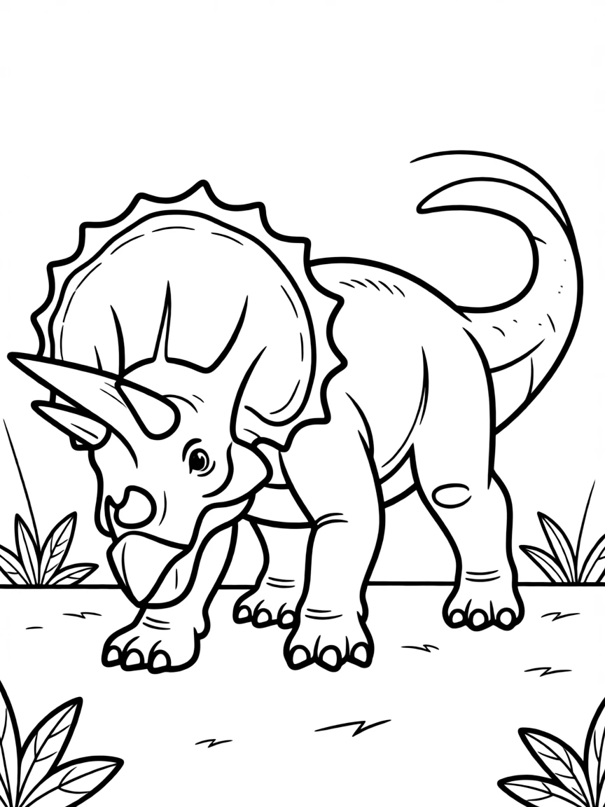 A Pachycephalosaurus with its thick skull dome in a headbutting position