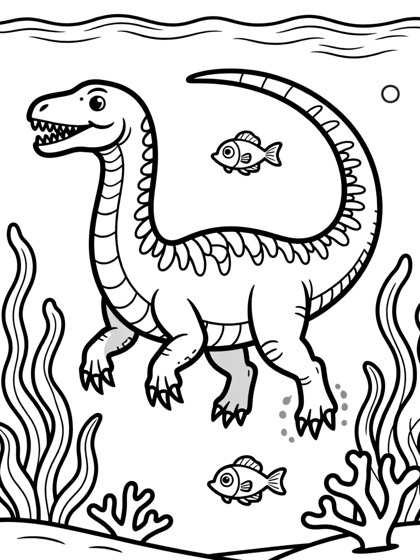 A Mosasaurus (marine reptile) swimming in prehistoric oceans