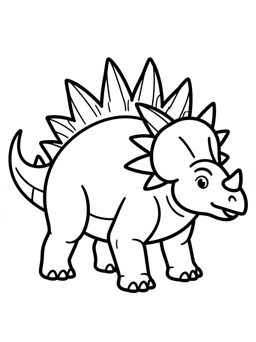 A Kentrosaurus with its back plates and shoulder spikes in a defensive pose