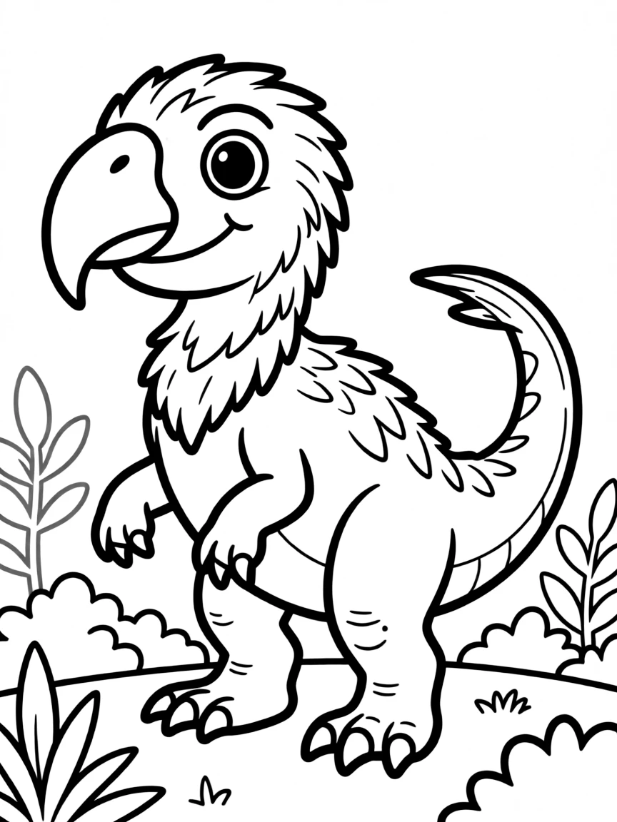 A Psittacosaurus with its parrot-like beak and early feathers
