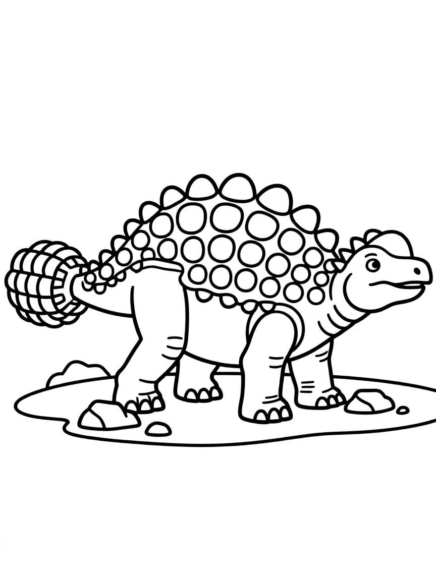 A Euoplocephalus with its heavily armored body and club tail