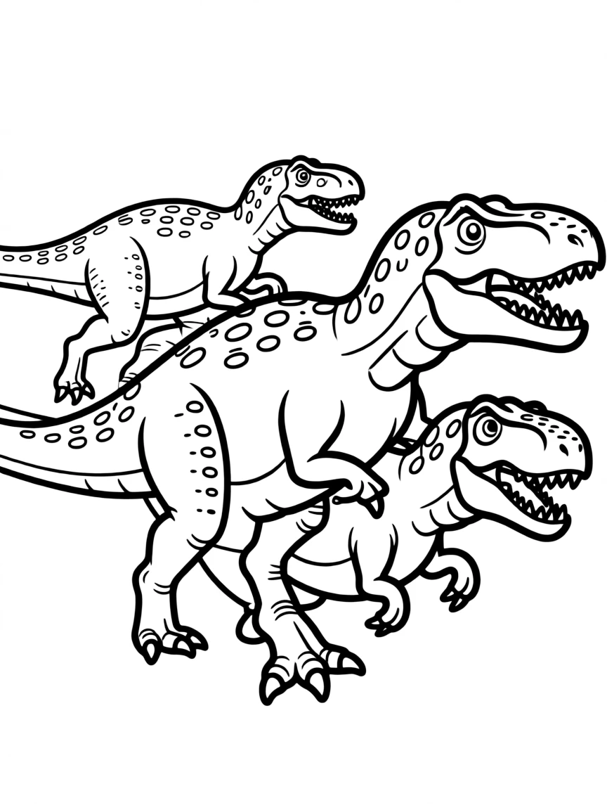 A Daspletosaurus, a tyrannosaur relative, hunting in a pack