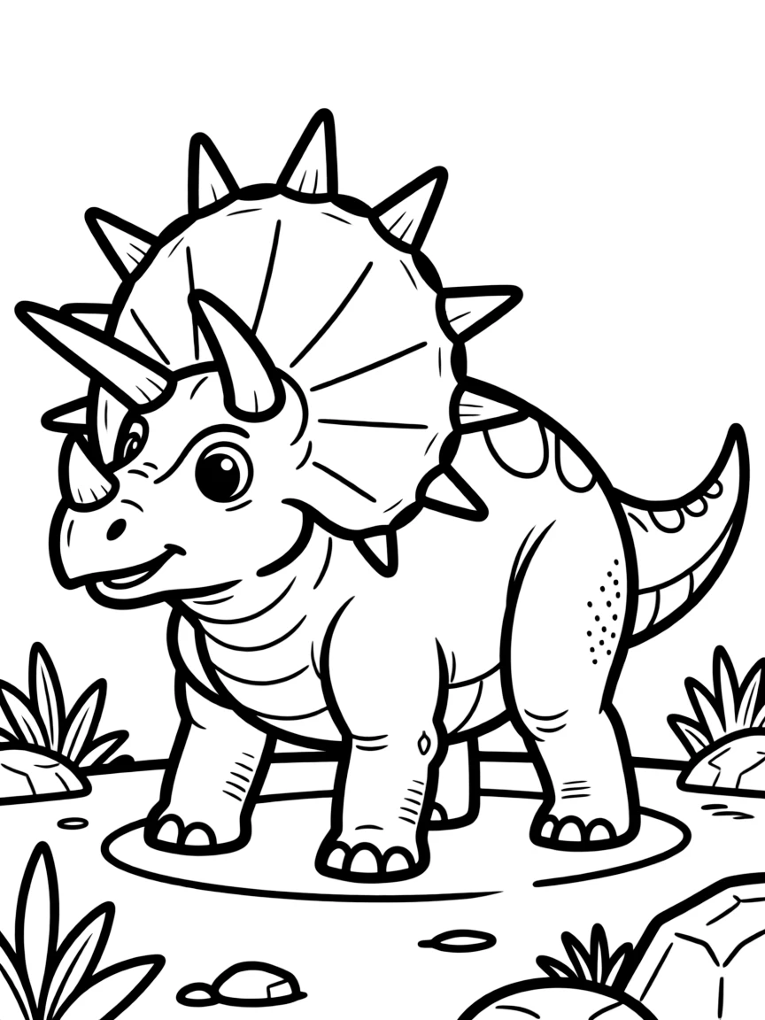A Styracosaurus with its elaborate frill and multiple horns