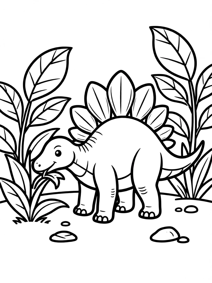 A Ouranosaurus with its sail-like back browsing on vegetation