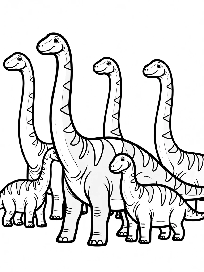 A Argentinosaurus, one of the largest dinosaurs, in a herd