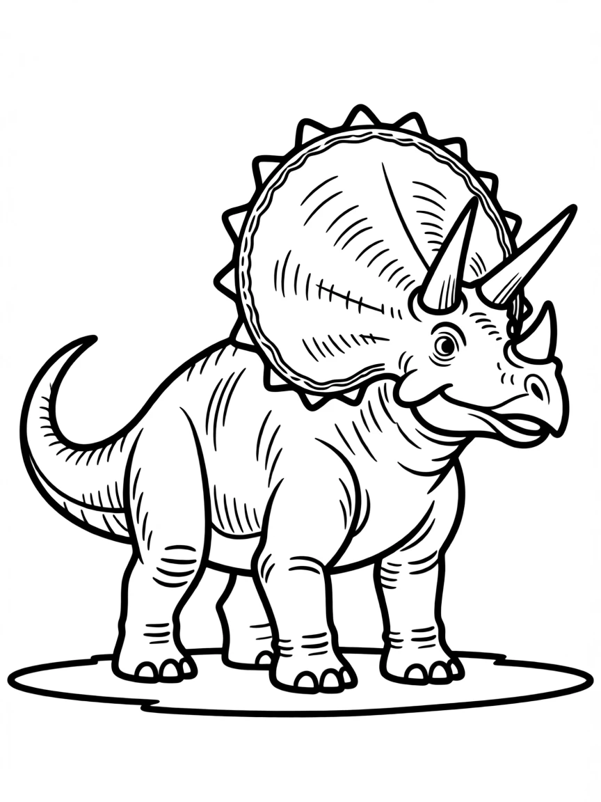 A Torosaurus with its large frill and horns in a mating display