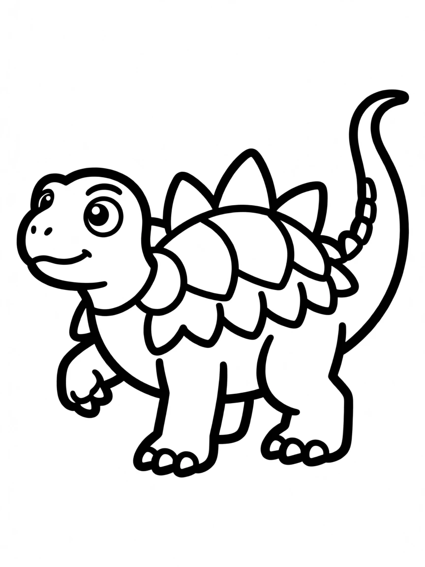 A Minmi with its armored body in a defensive stance
