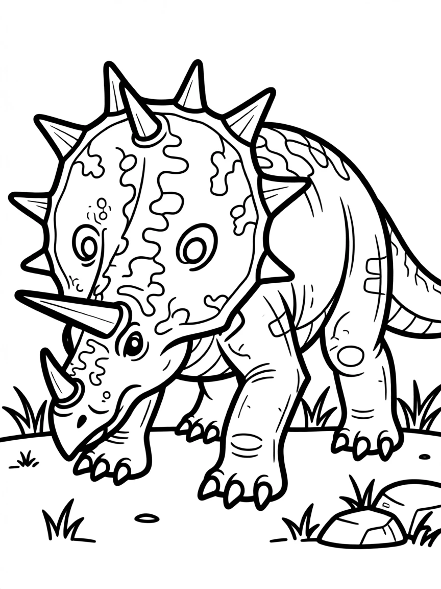 A Stygimoloch with its thick, spiked skull dome in a headbutting position