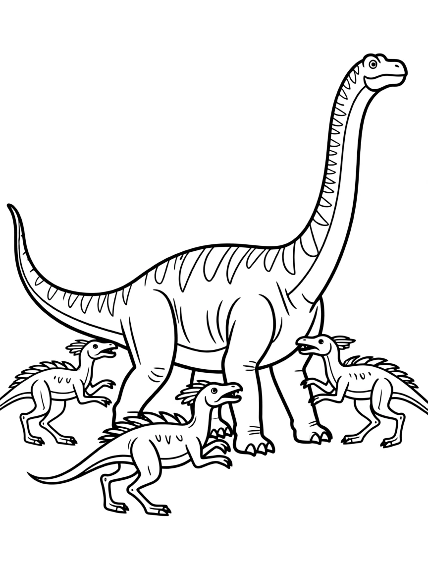 A Tenontosaurus being attacked by a pack of Deinonychus