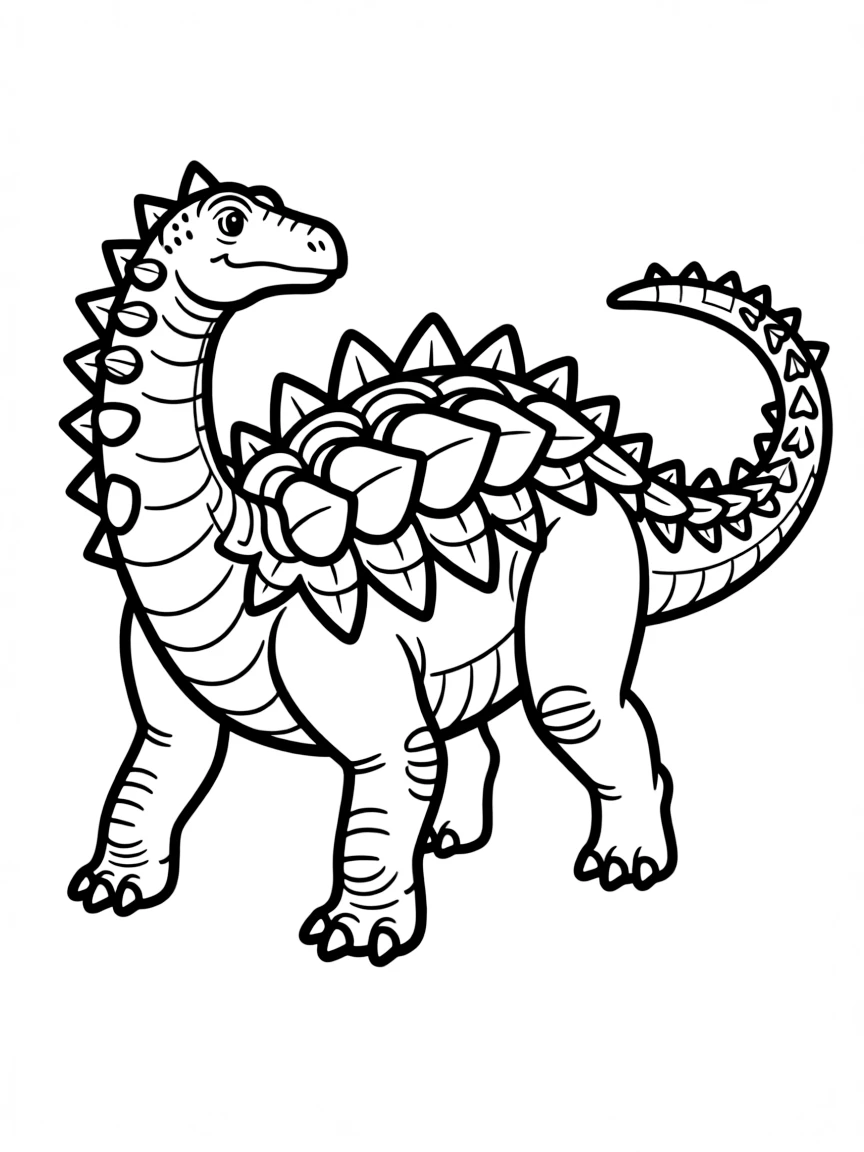 A Nodosaurus with its armored body in a defensive stance