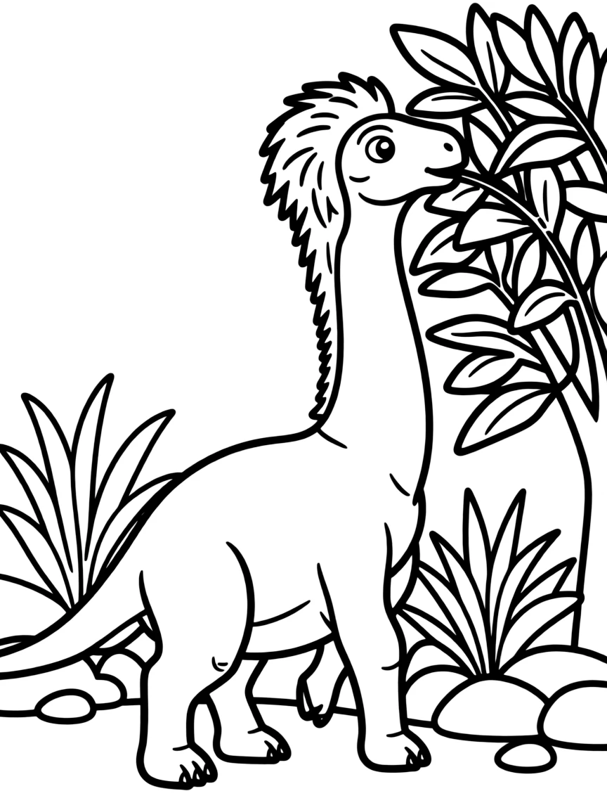 A Saturnalia, an early sauropodomorph, browsing on vegetation
