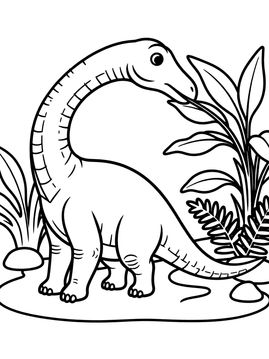 A Vulcanodon, an early sauropod, browsing on vegetation