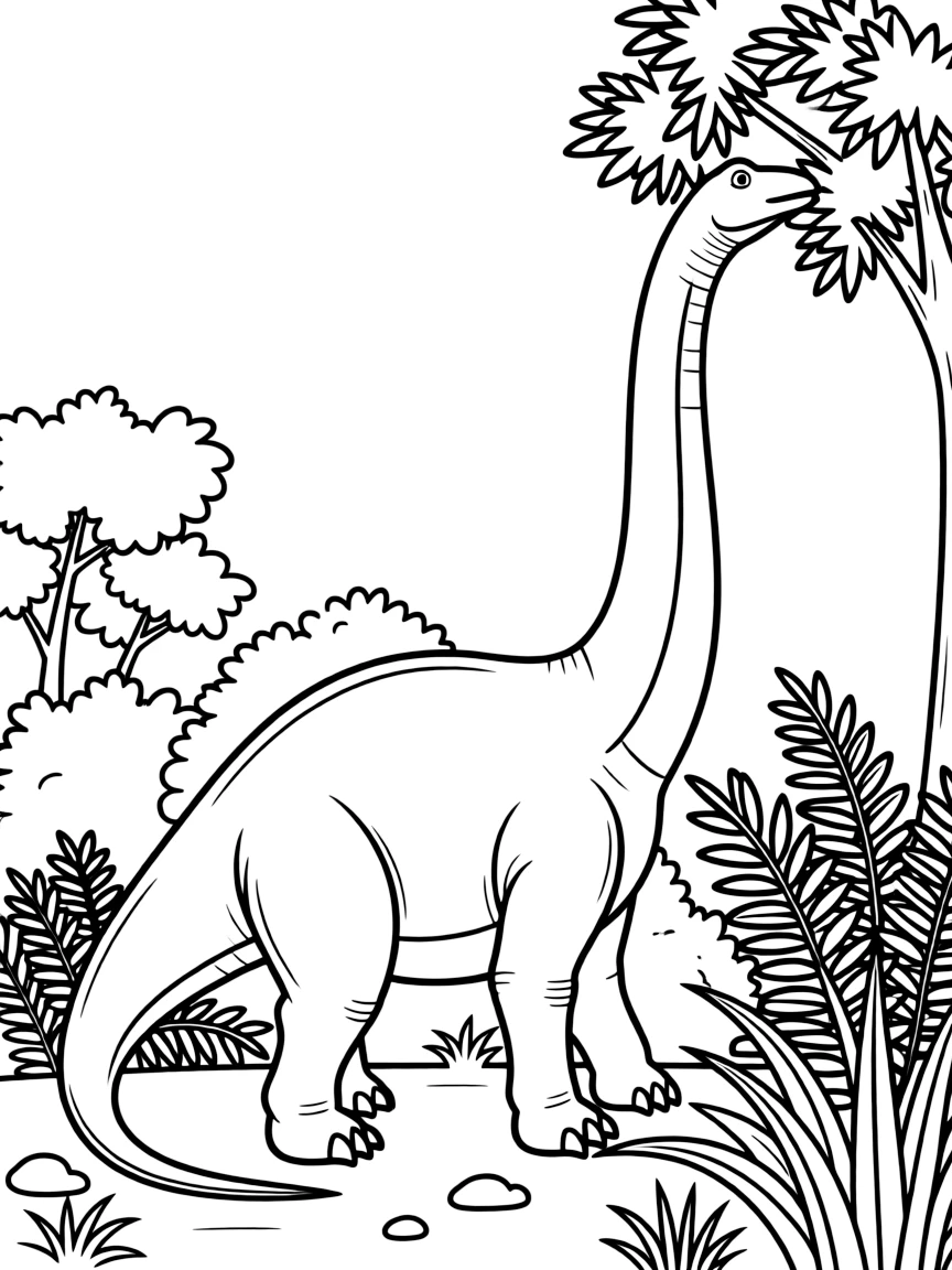A Yimenosaurus, a long-necked prosauropod, browsing on vegetation