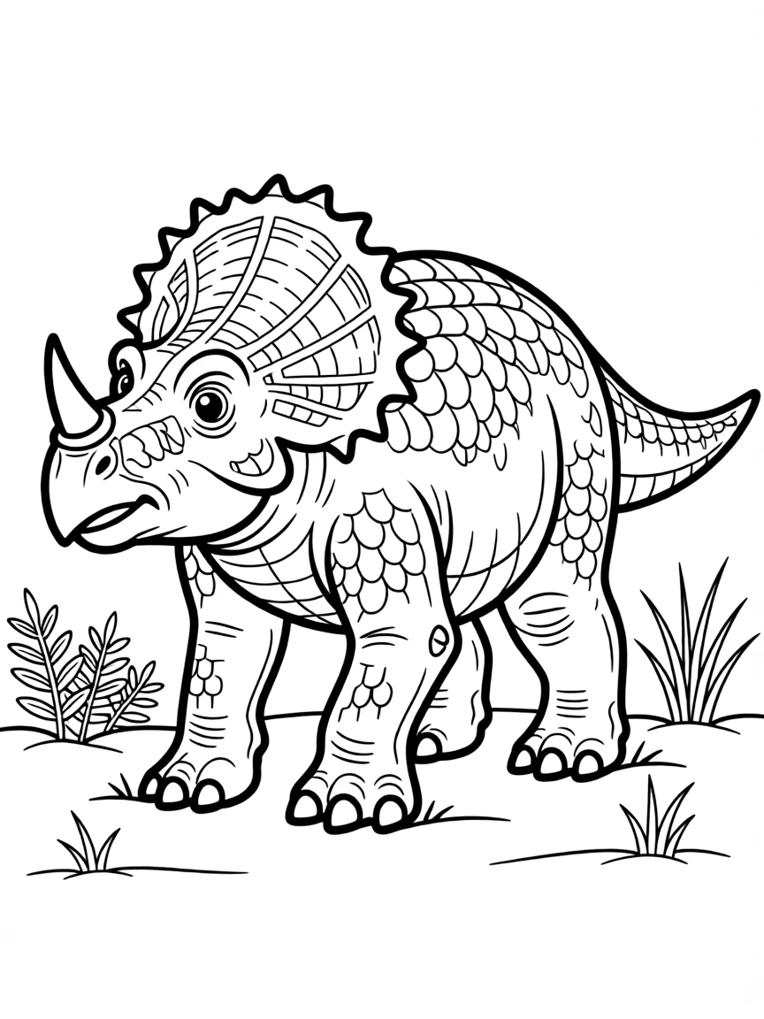 A Bagaceratops with its small frill and horn in a defensive stance