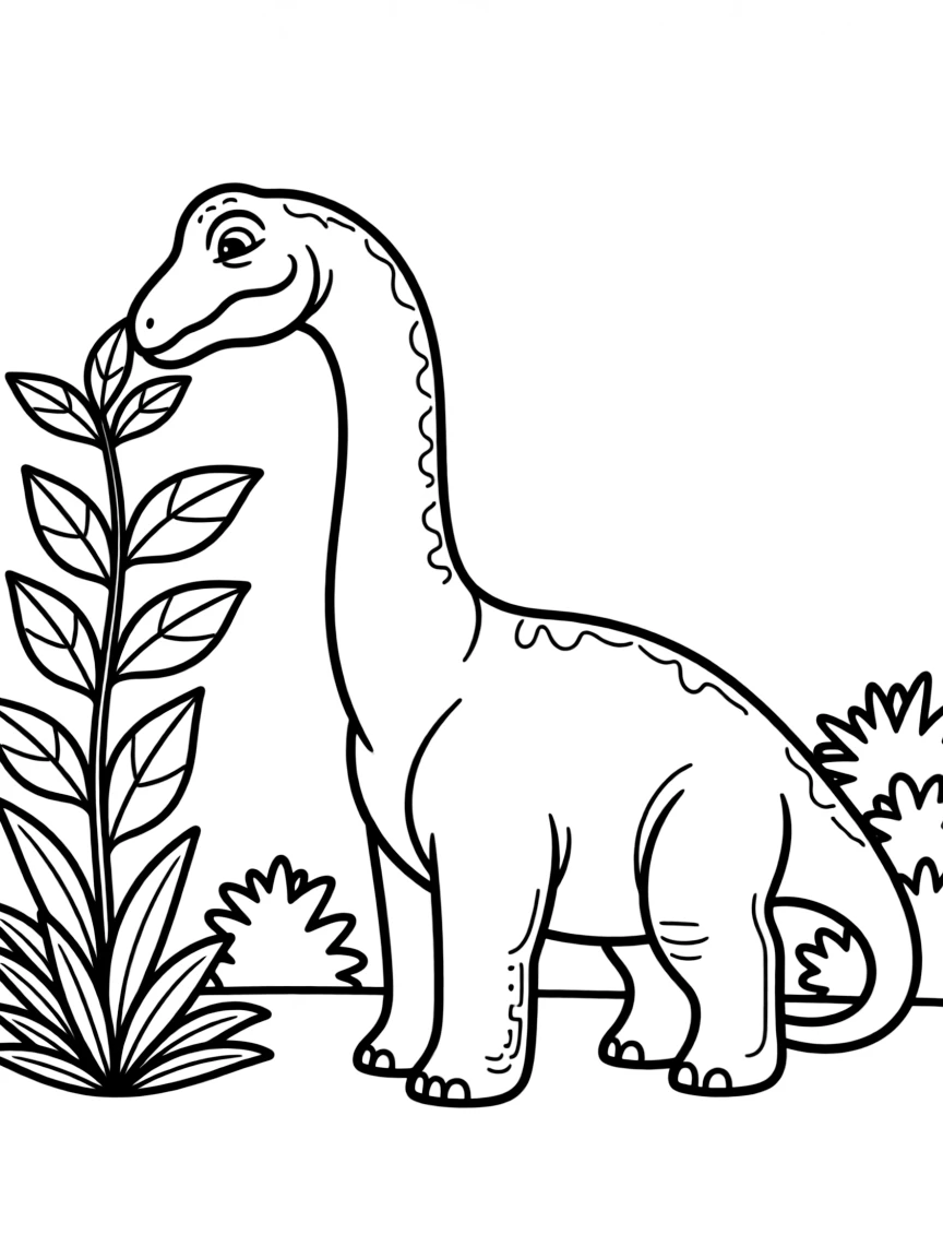 A Jobaria with its long neck browsing on vegetation