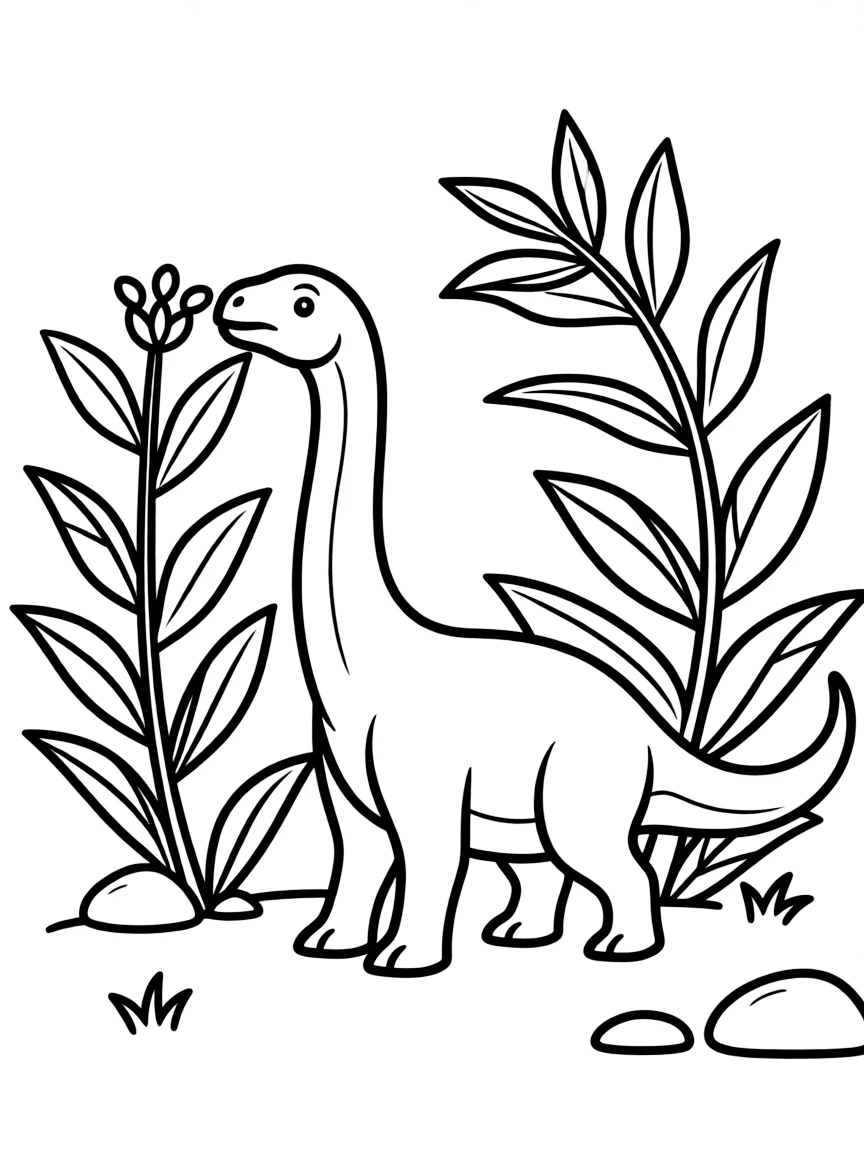 A Lufengosaurus, an early sauropodomorph, browsing on vegetation