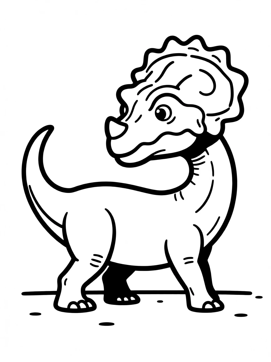 A Goyocephale with its thick skull dome in a headbutting position