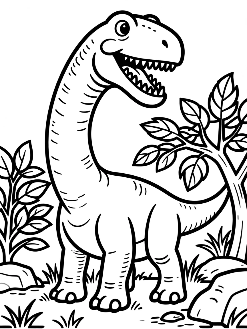 A Lanzhousaurus with its enormous teeth grinding tough vegetation