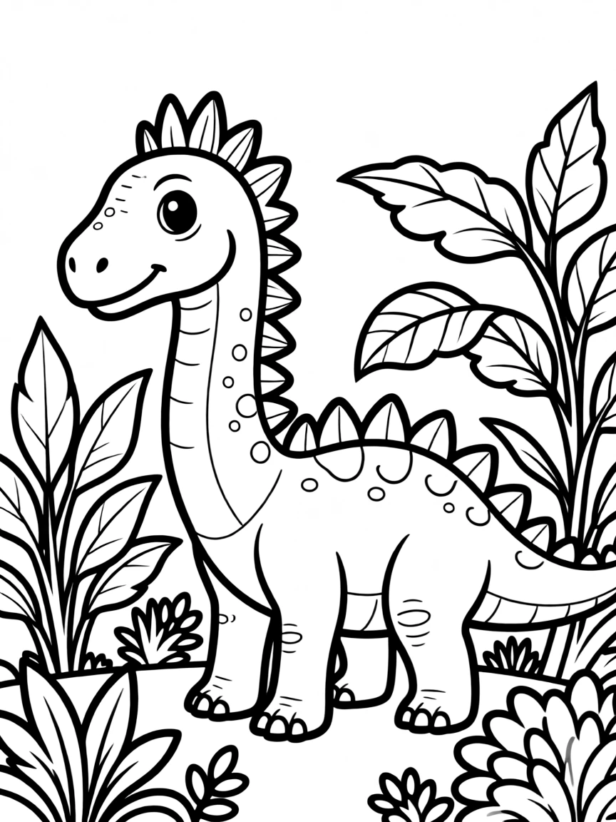 A Bajadasaurus with its forward-pointing neural spines browsing on vegetation
