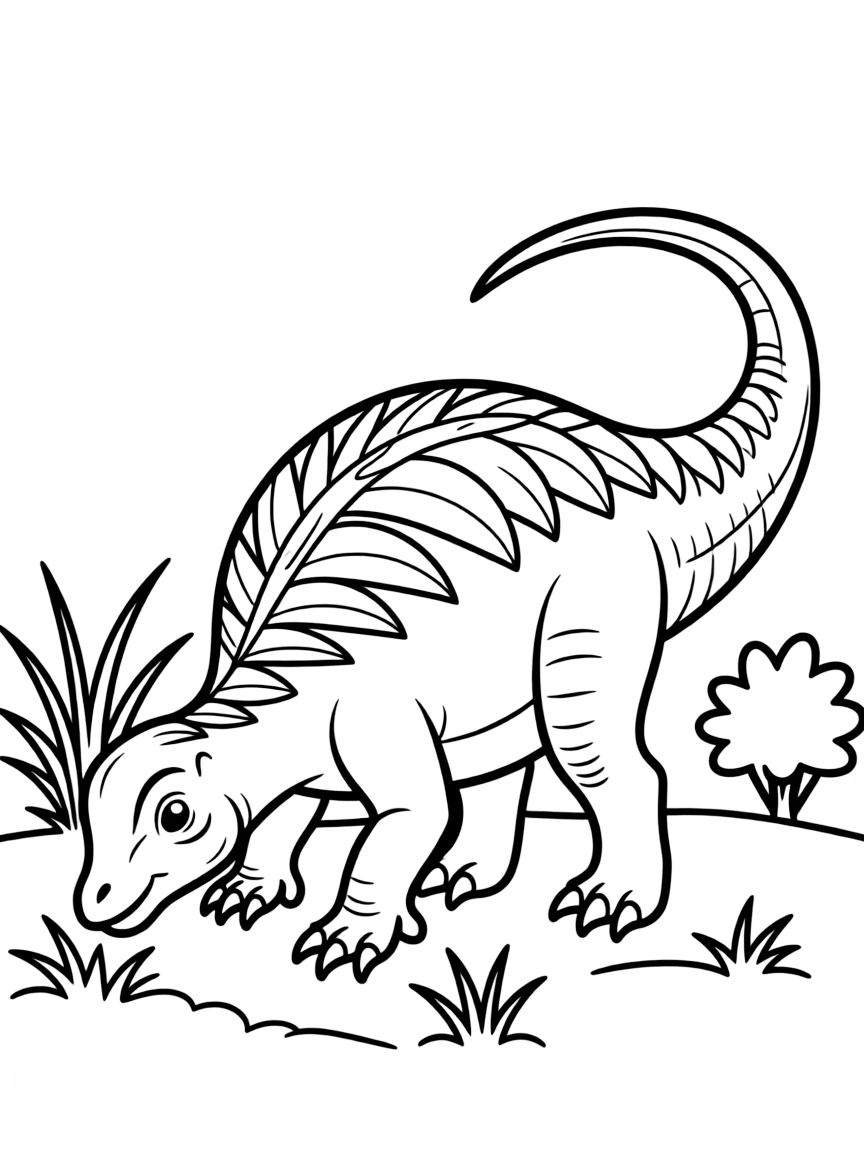 A Chilesaurus, the "platypus" dinosaur with its mix of features, foraging