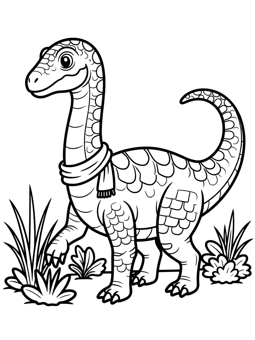 A Glacialisaurus, a polar prosauropod, browsing on Antarctic vegetation