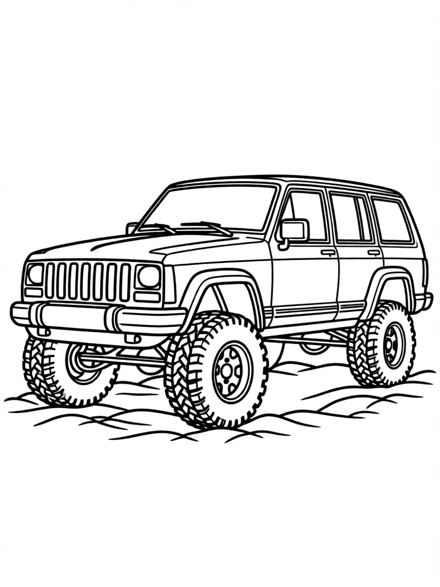 A Jeep Cherokee XJ modified for extreme off-road use
