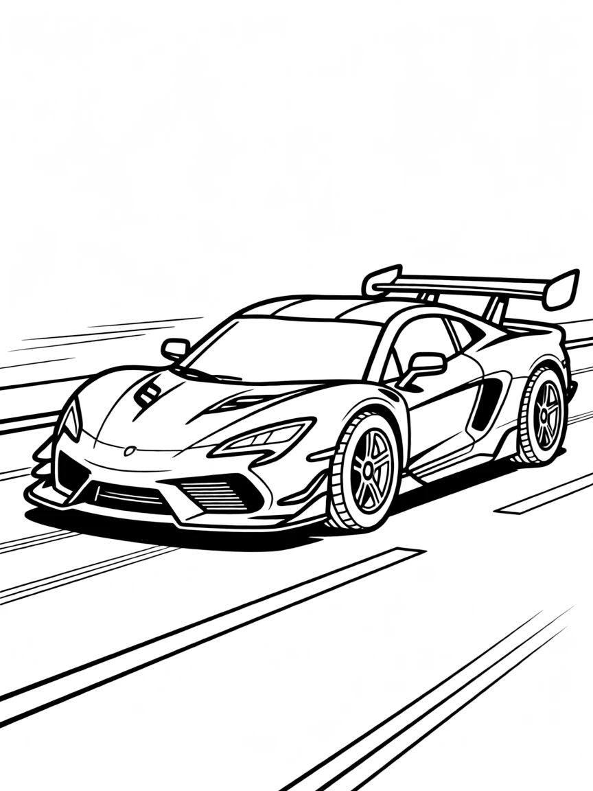 A time attack car with extreme aerodynamic modifications