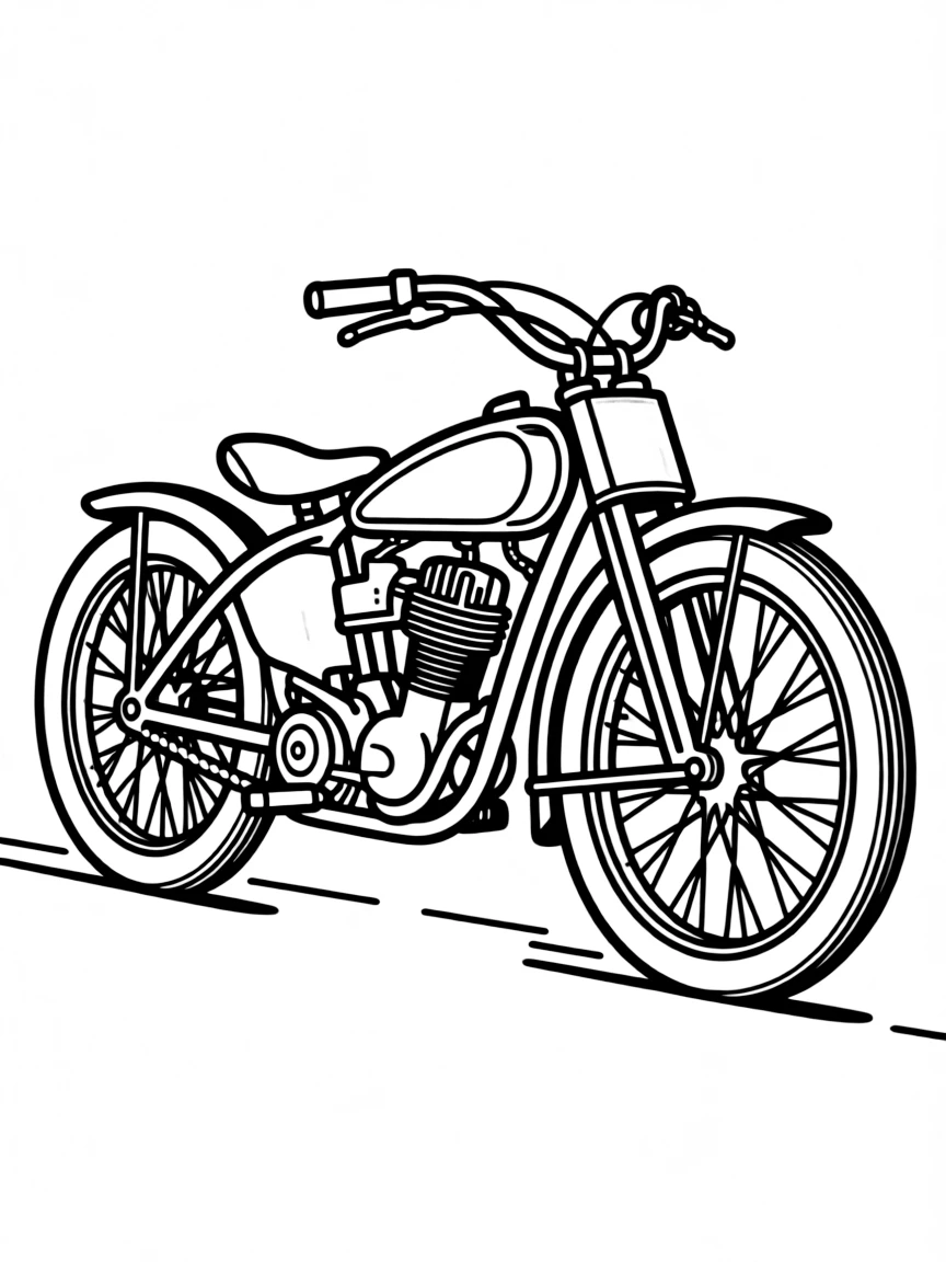 A vintage board track racing motorcycle with thin tires
