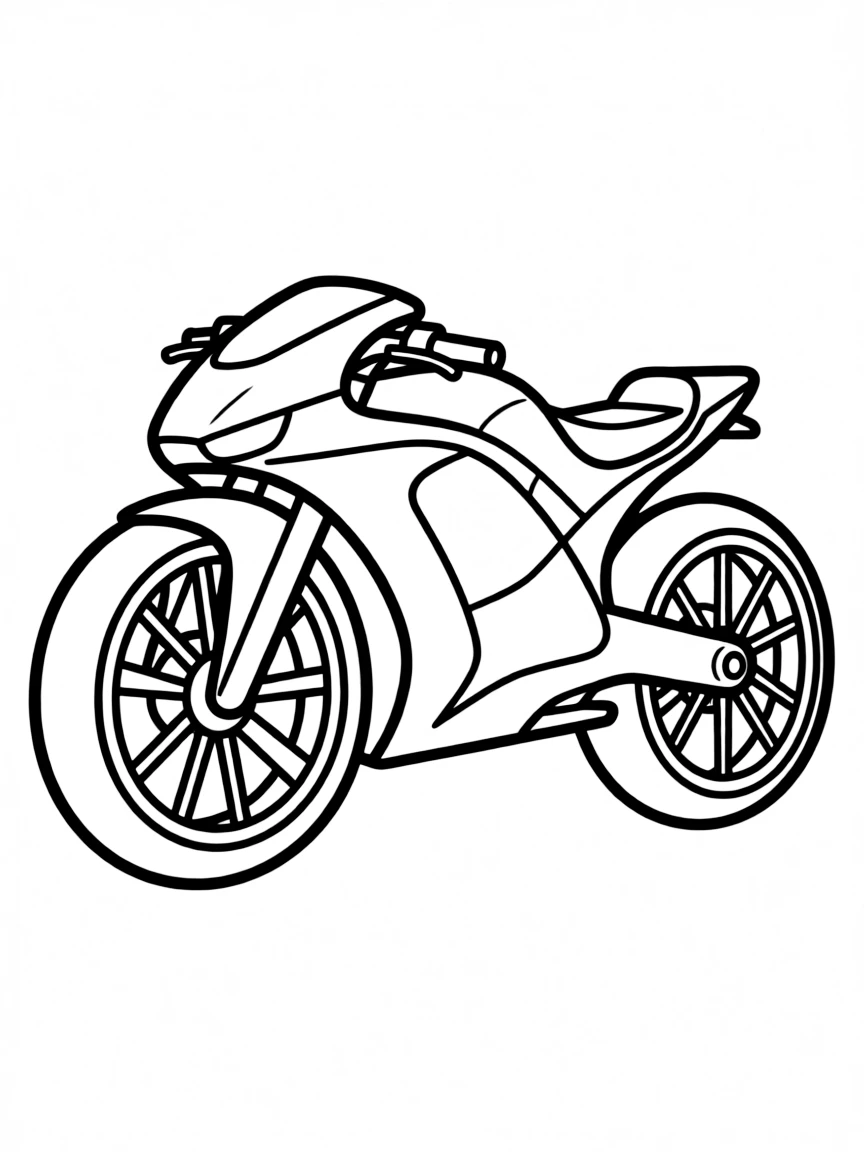 A futuristic concept motorcycle with hubless wheels