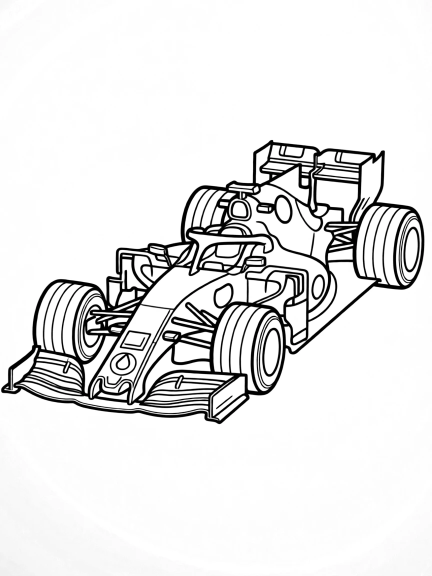 A Formula 1 car with detailed aerodynamics and sponsor logos