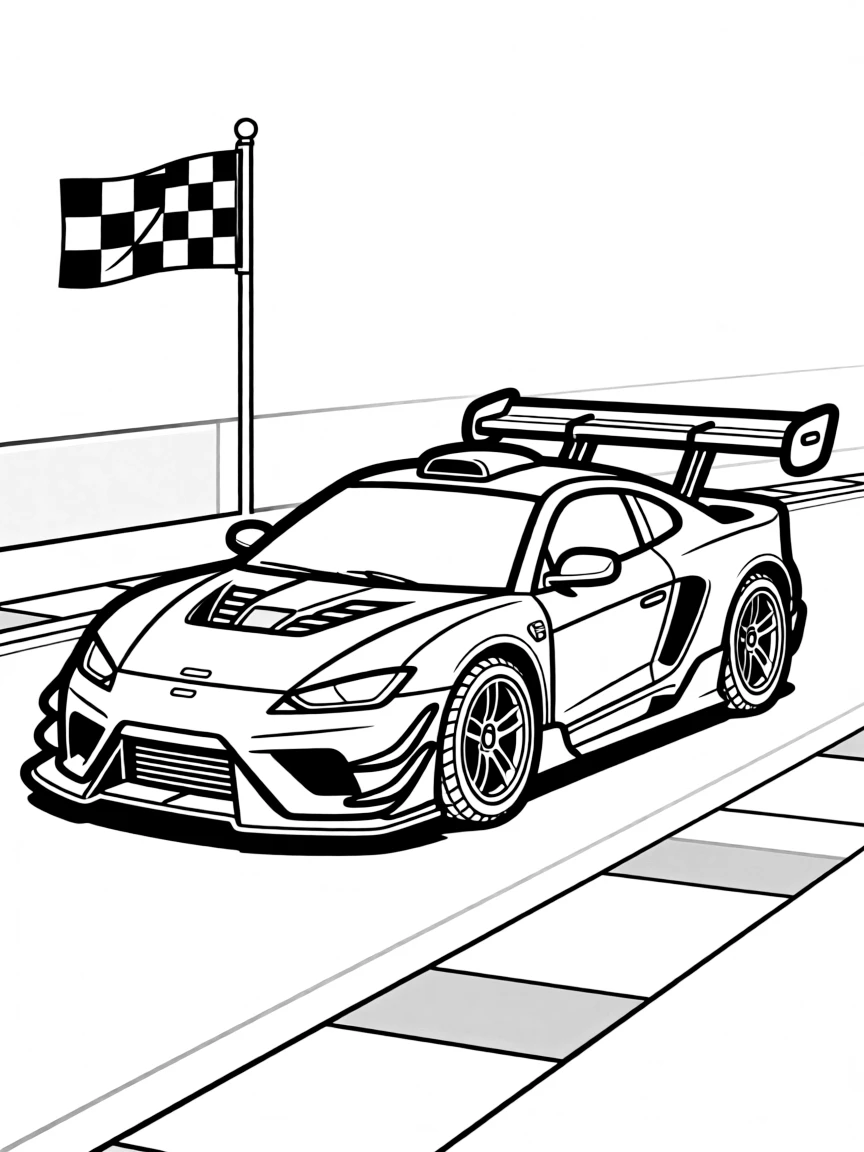 A time attack car with extreme aerodynamic modifications
