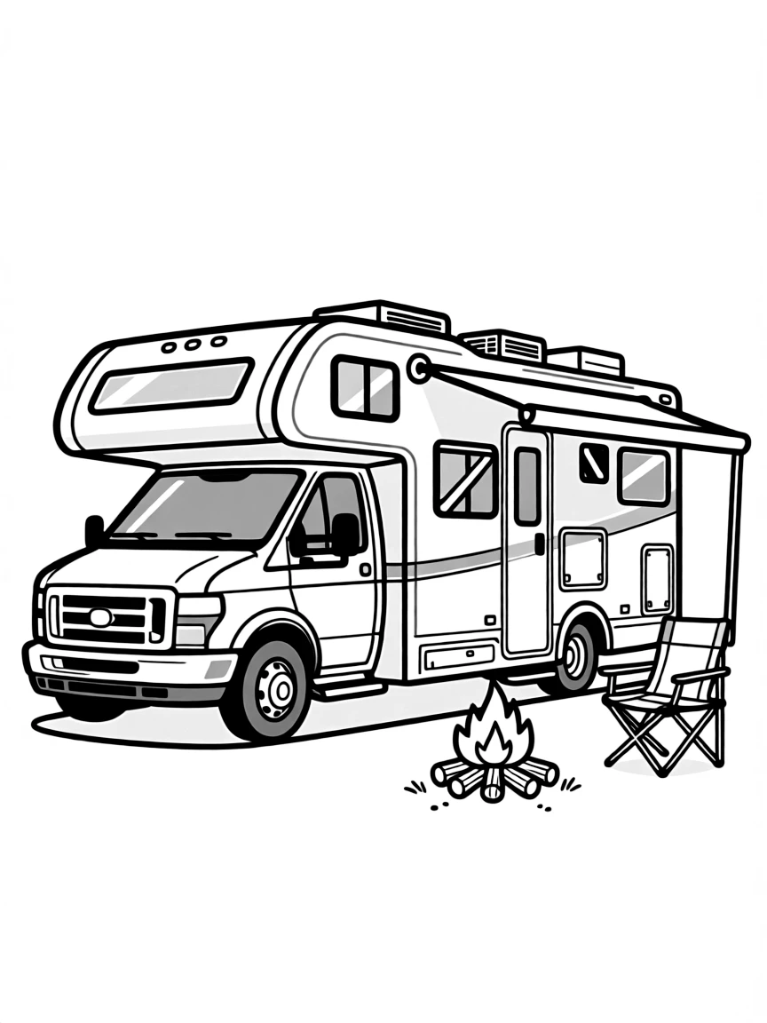 A luxury Class C motorhome with detailed amenities