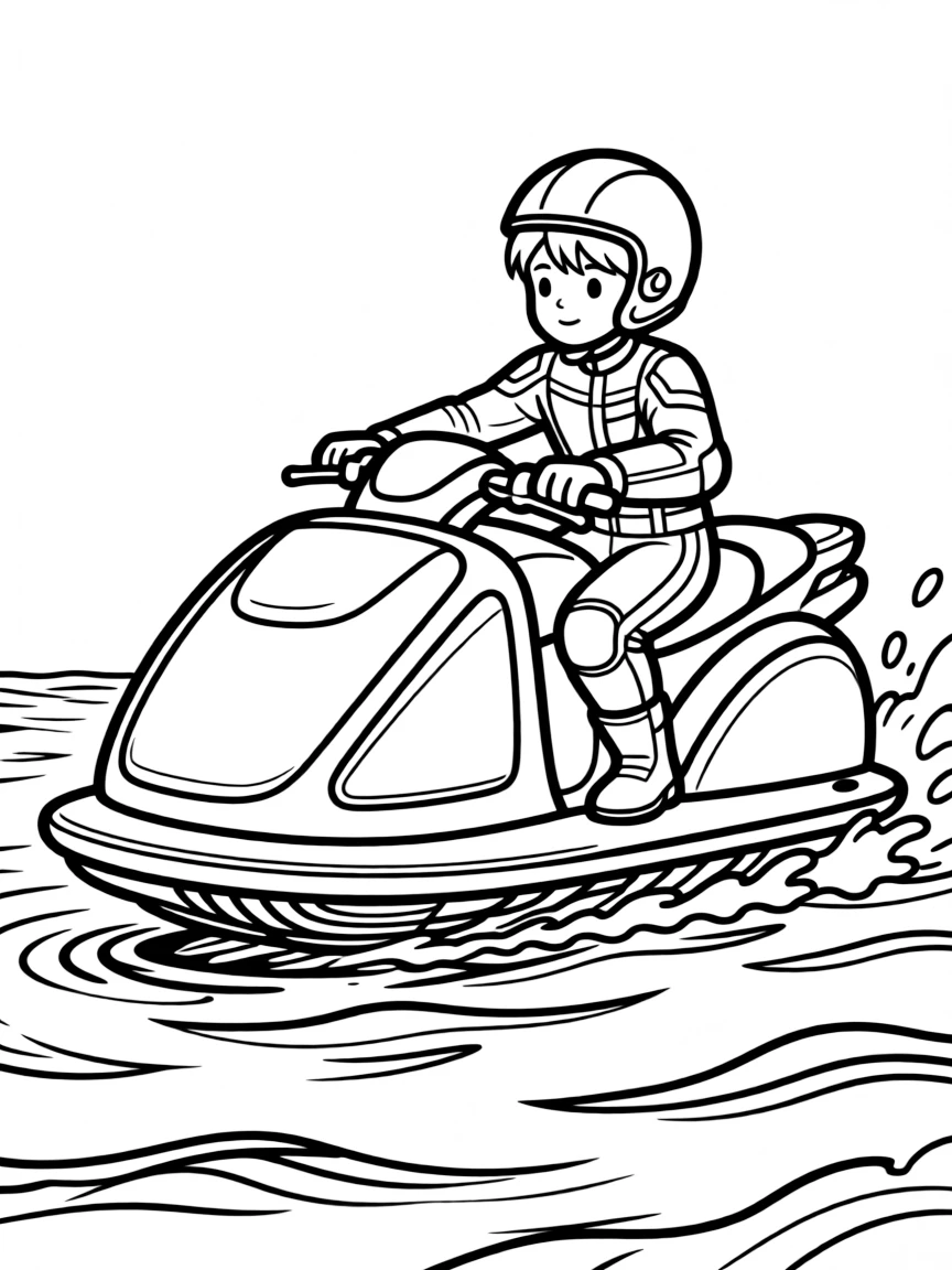A hover motorcycle racing over water
