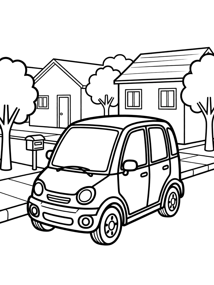 A neighborhood electric vehicle in a planned community