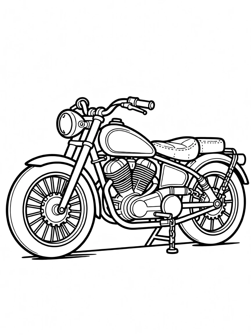 A steampunk motorcycle with brass gears and pipes
