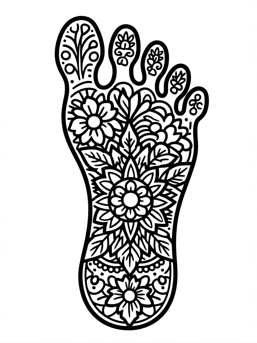 Deer's hoof with detailed patterns forming a natural mandala design