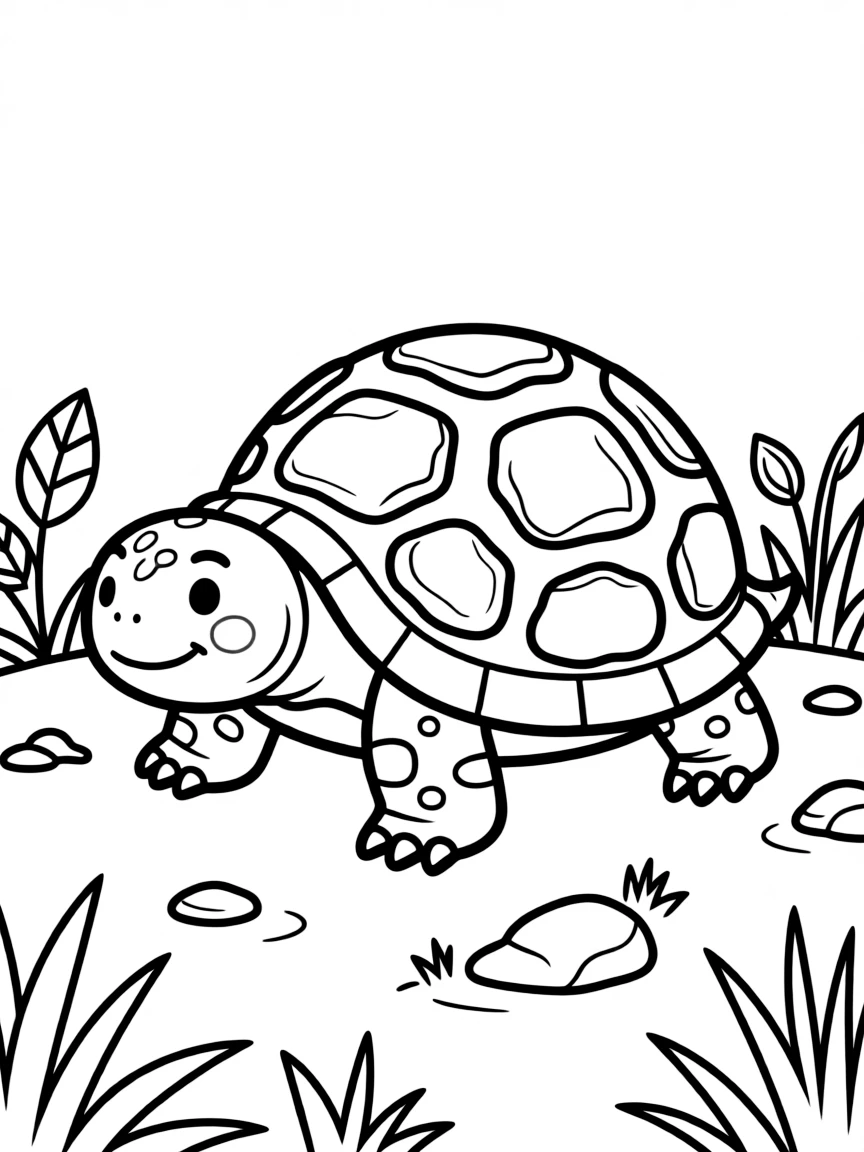 Tortoise with stone-like patterns on its shell, surrounded by earth elements